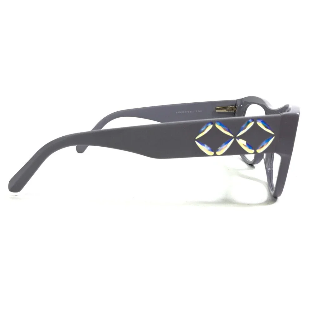 Swarovski Eyeglasses Frames SW5213 078 Oversized Muted Purple Crystals 53-16-140